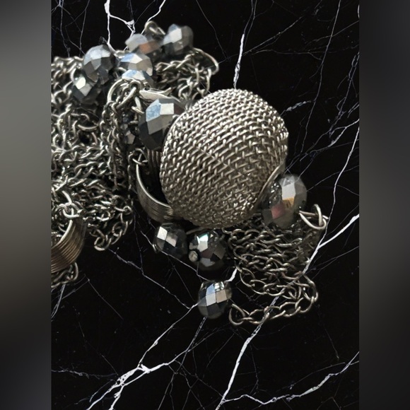 Art Deco inspired Silver Necklace with Tassel - Picture 16 of 16